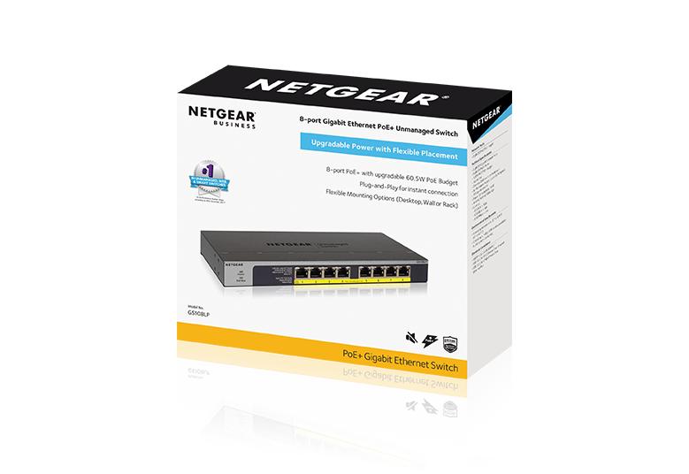 Netgear 8-Port Gigabit Ethernet Unmanaged FlexPoE PoE+ Switch - Power Your Devices with Ease!