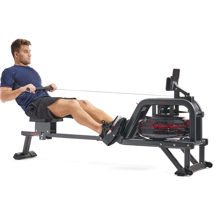 Sunny Health & Fitness Smart Obsidian Surge 500m Water Rowing Machine - Your Home Fitness Powerhouse