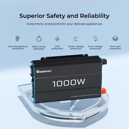 Renogy 1000W High-Performance Pure Sine Wave Inverter for 120Vac Power
