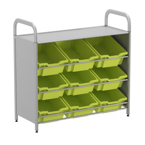 Gratnells Callero Customizable 9-Deep Tilting Tray Starter Unit - Ideal for Classroom Organization
