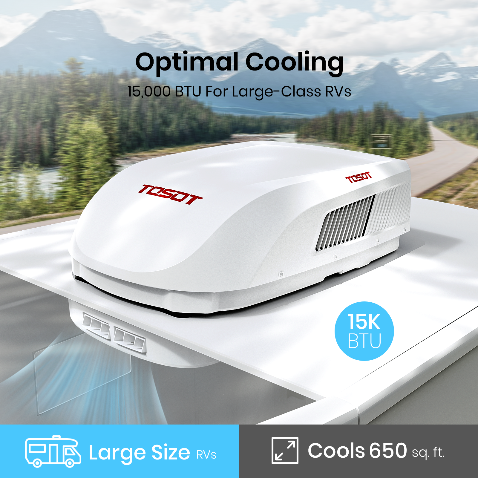 TOSOT RV 15,000 BTU Air Conditioner with Heat Pump: Your Ideal RV Cooling & Heating Solution
