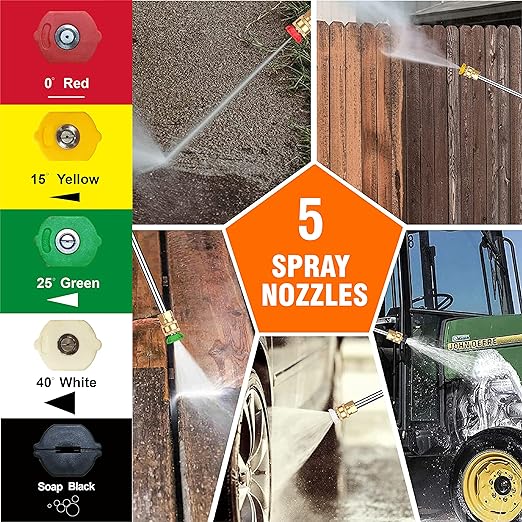 Genmax GMGPW4200-A Pro Gas Pressure Washer - 4200 PSI, 4 GPM, Electric-Start, 5 QC Nozzle Tips, Spray Gun, and 3/8-inch x 50-Foot Hose