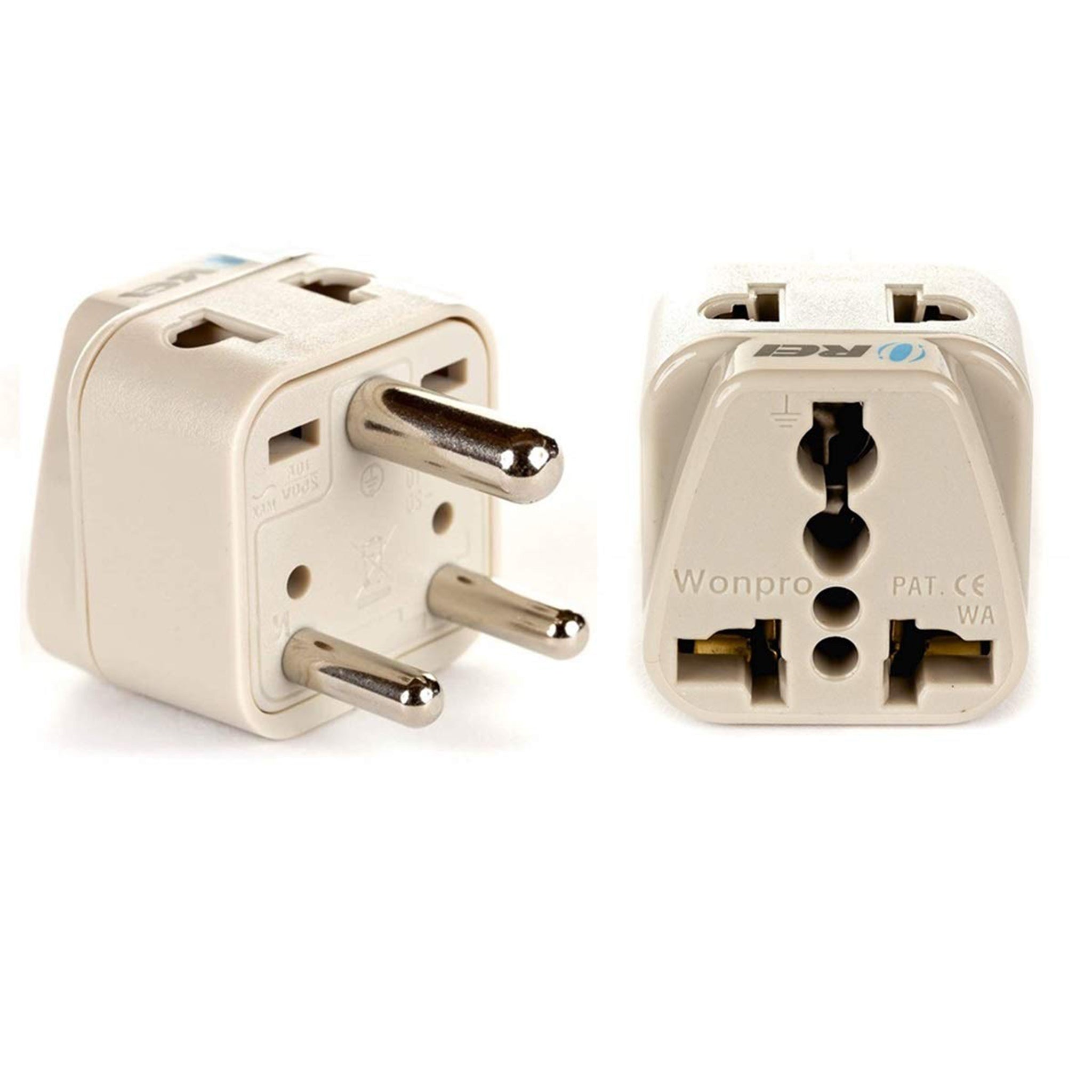 OREI DB-10 Compact Travel Adapter for India & Nepal - 2 in 1 Type D