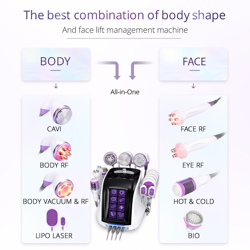 Shape Tactics 40k Cavitation RF Microcurrent Hot Cold Hammer Body Rejuvenation Machine