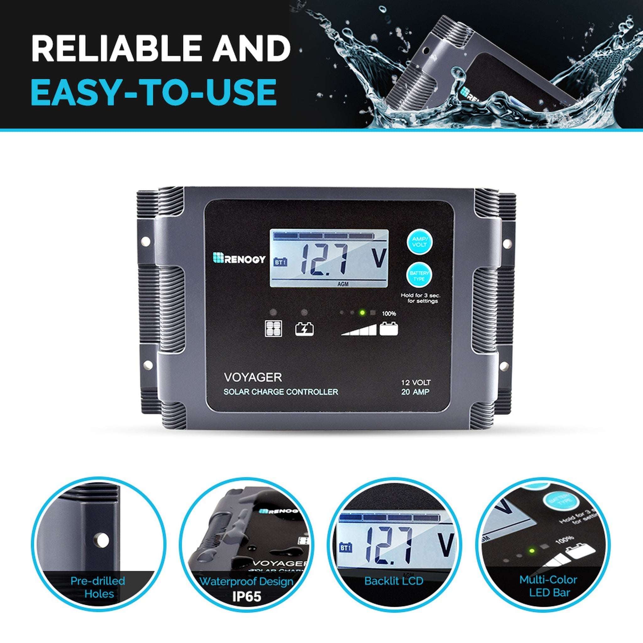 Renogy 100W Foldable Solar Suitcase with Voyager - Your Off-Grid Powerhouse
