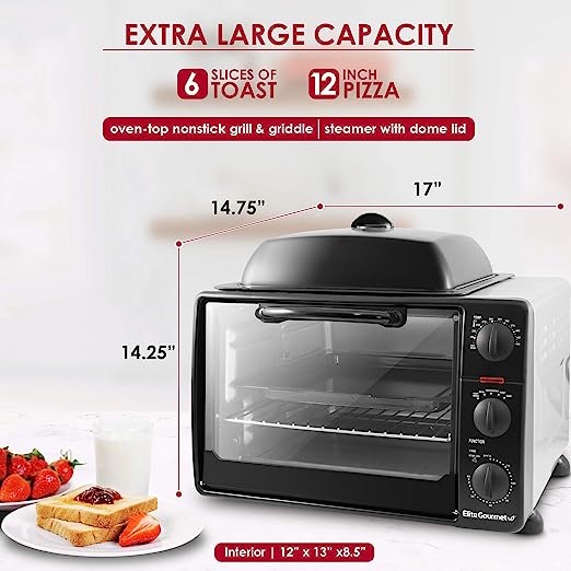 Elite 6-Slice Multifunctional Toaster Oven with Rotisserie - Your Kitchen's All-in-One Wonder