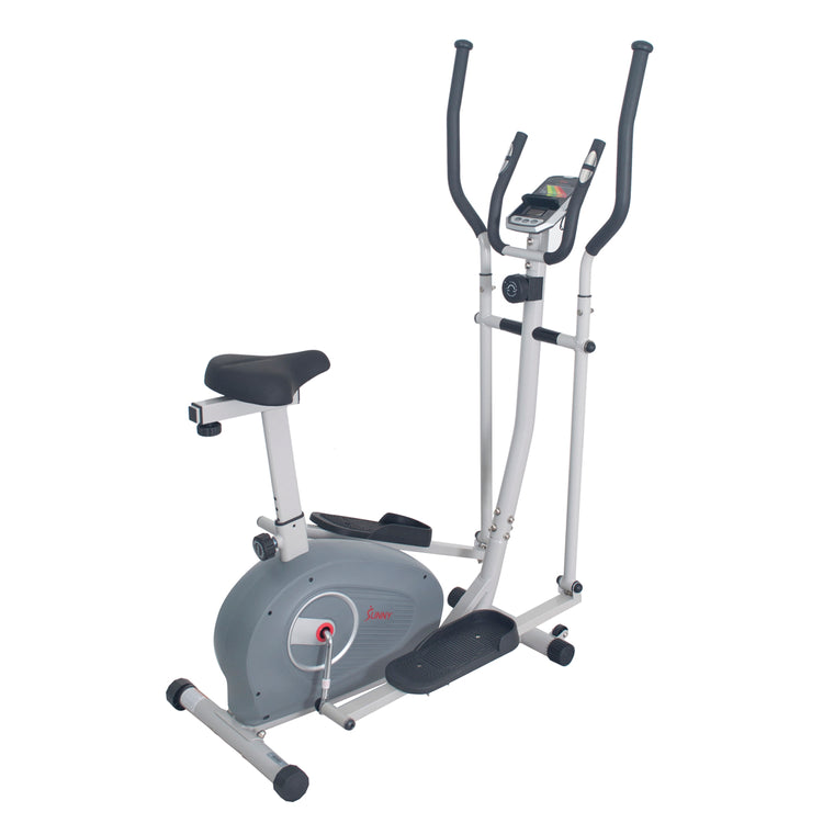 Sunny Health & Fitness 2-in-1 Magnetic Elliptical Upright Bike - Transform Your Home Workout
