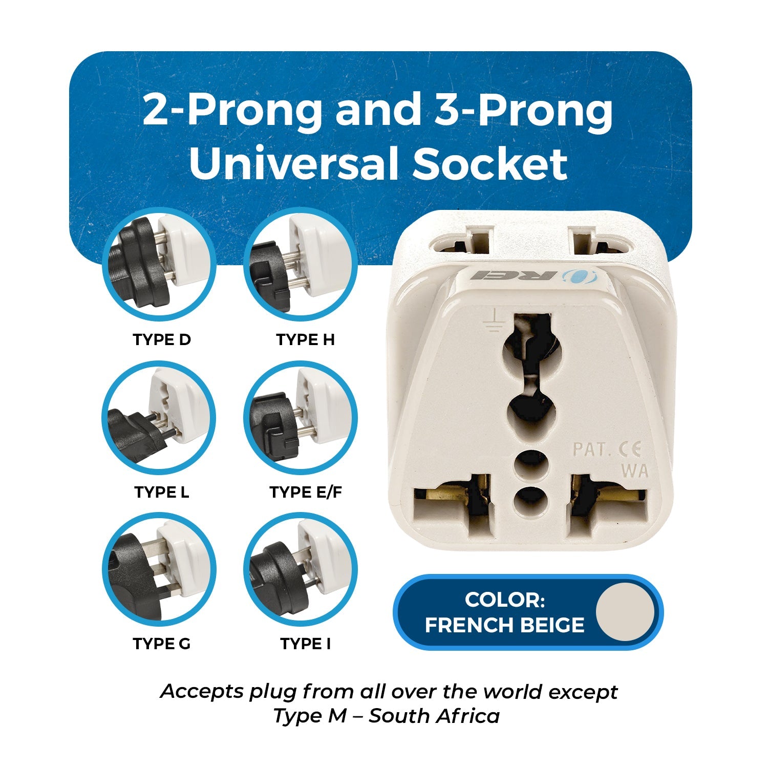 OREI DB-9C European Travel Adapter - Compact 2-in-1 Type C for Seamless Charging On-the-Go