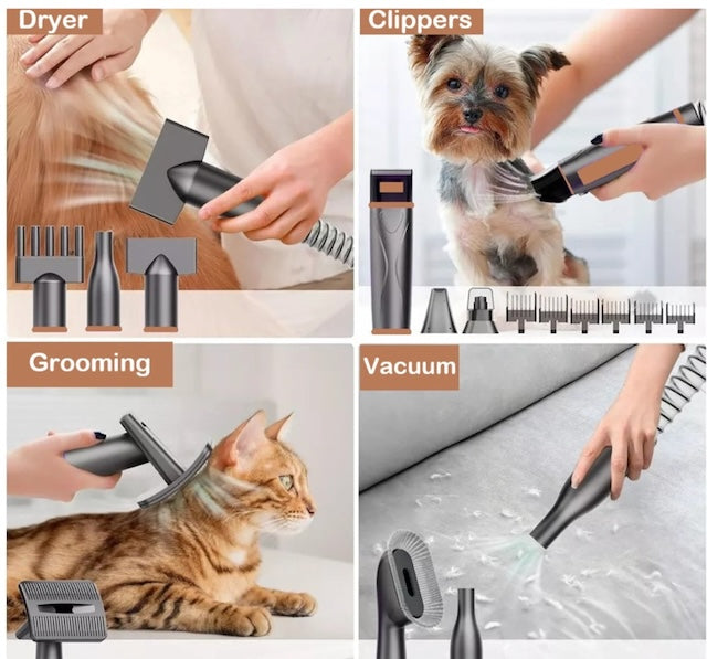 PETVACCO All-in-One Pet Grooming Kit: Vacuum, Hair Dryer & Nail Grinder - Transform Your Pet's Grooming Routine!