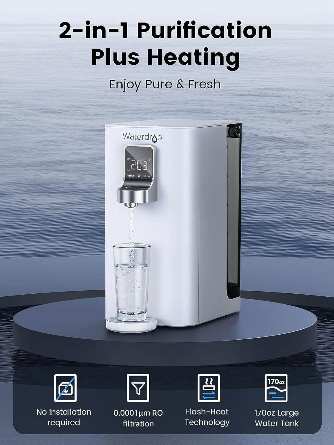 Waterdrop K19 Instant Hot Countertop RO System