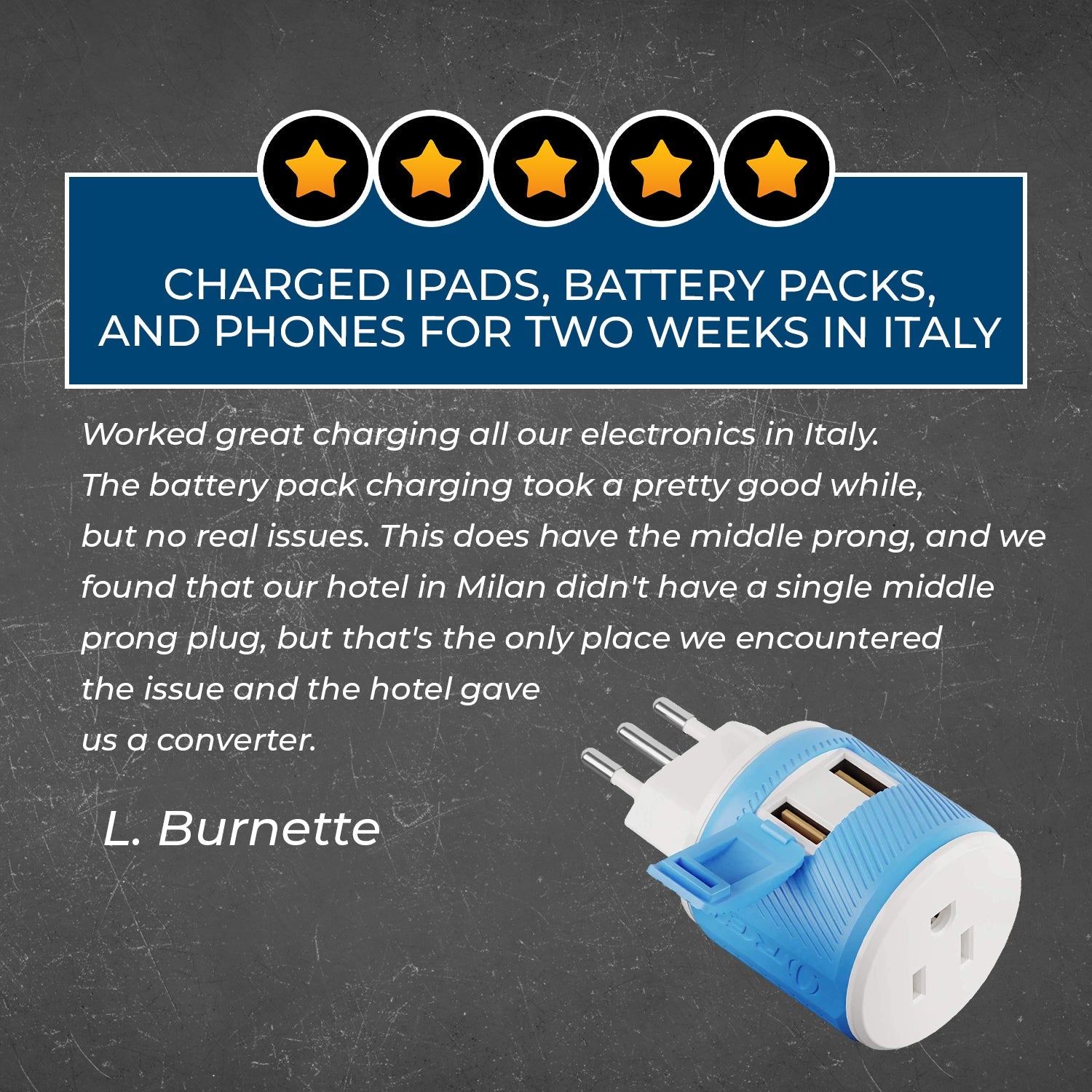 Universal Travel Adapter - 3 in 1 - 2 USB - Compact Design for Italy & Uruguay (U2U-12A)