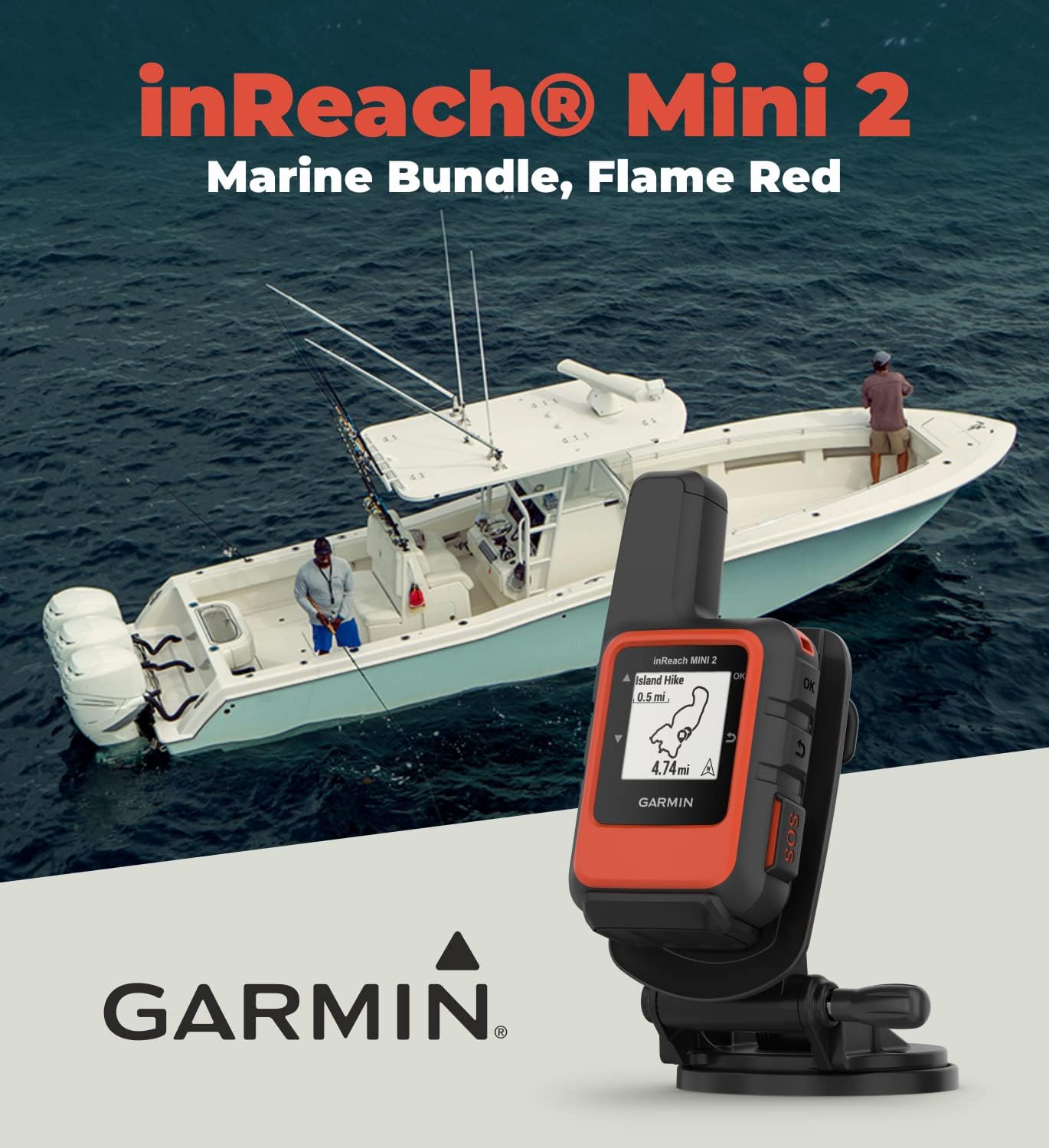 Garmin inReach Mini 2 Marine Bundle - Your Ultimate Boating Companion in Flame Red