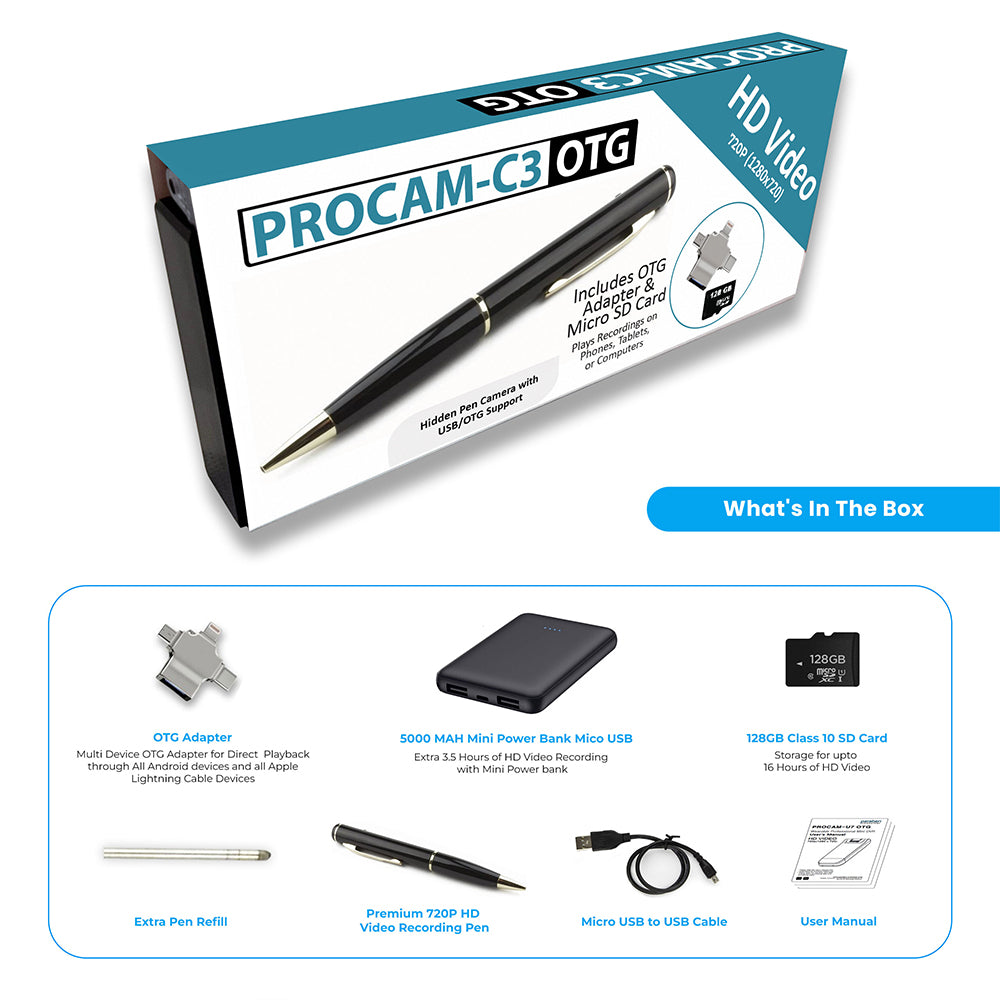 StealthCam PRO - 128GB Video Recording Pen