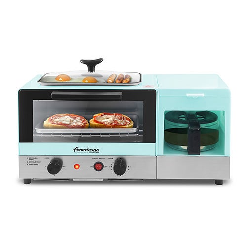 Elite Americana 3-in-1 Deluxe Blue Breakfast Center - Your Compact Breakfast Solution
