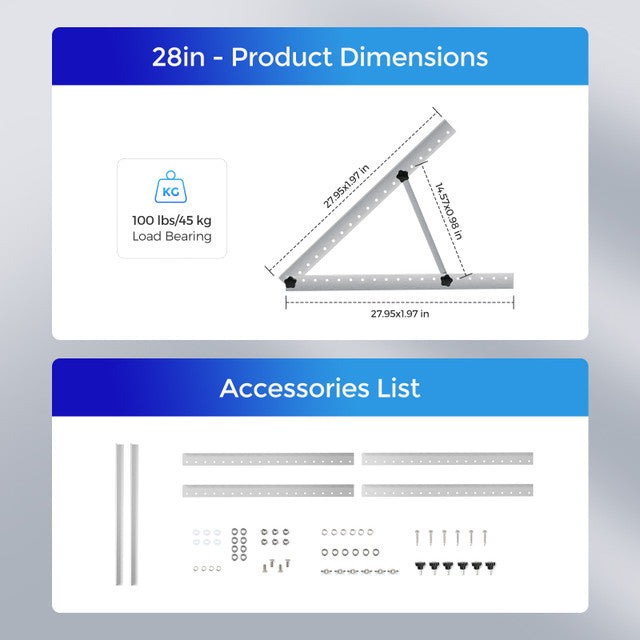 Renogy Adjustable Solar Panel Tilt Mount Brackets - Unlock Your Solar Potential