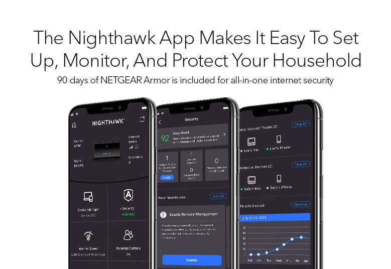 Netgear Nighthawk Mesh AX1800: 4-Streams 3-Pack with 90-Day Armor Free Trial - Your Gateway to Seamless Home Wi-Fi