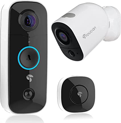 Toucan 1 Wireless Battery-Powered Video Doorbell & 6500 mAh Wireless Battery-Powered Camera Bundle