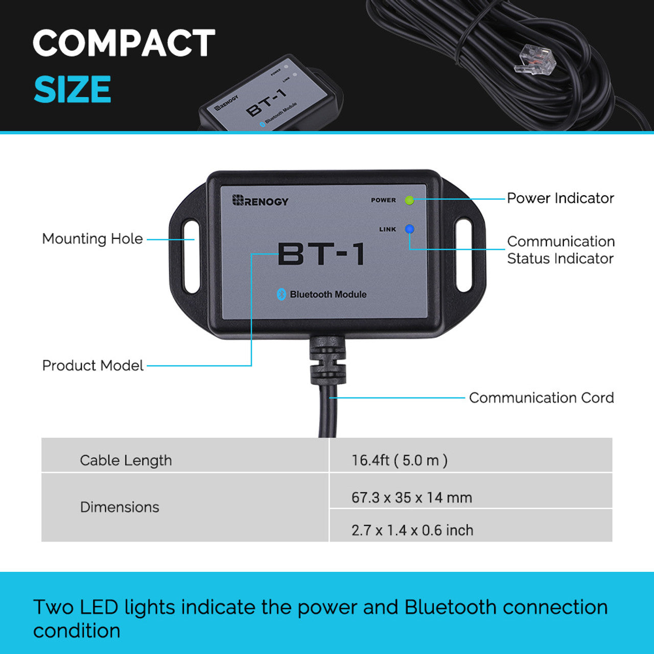 Renogy RCM-BT1 Bluetooth Module - Boost Your Solar Setup