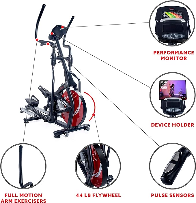 Sunny Health & Fitness Stride Zone Magnetic Elliptical Trainer - Your Home Workout Powerhouse