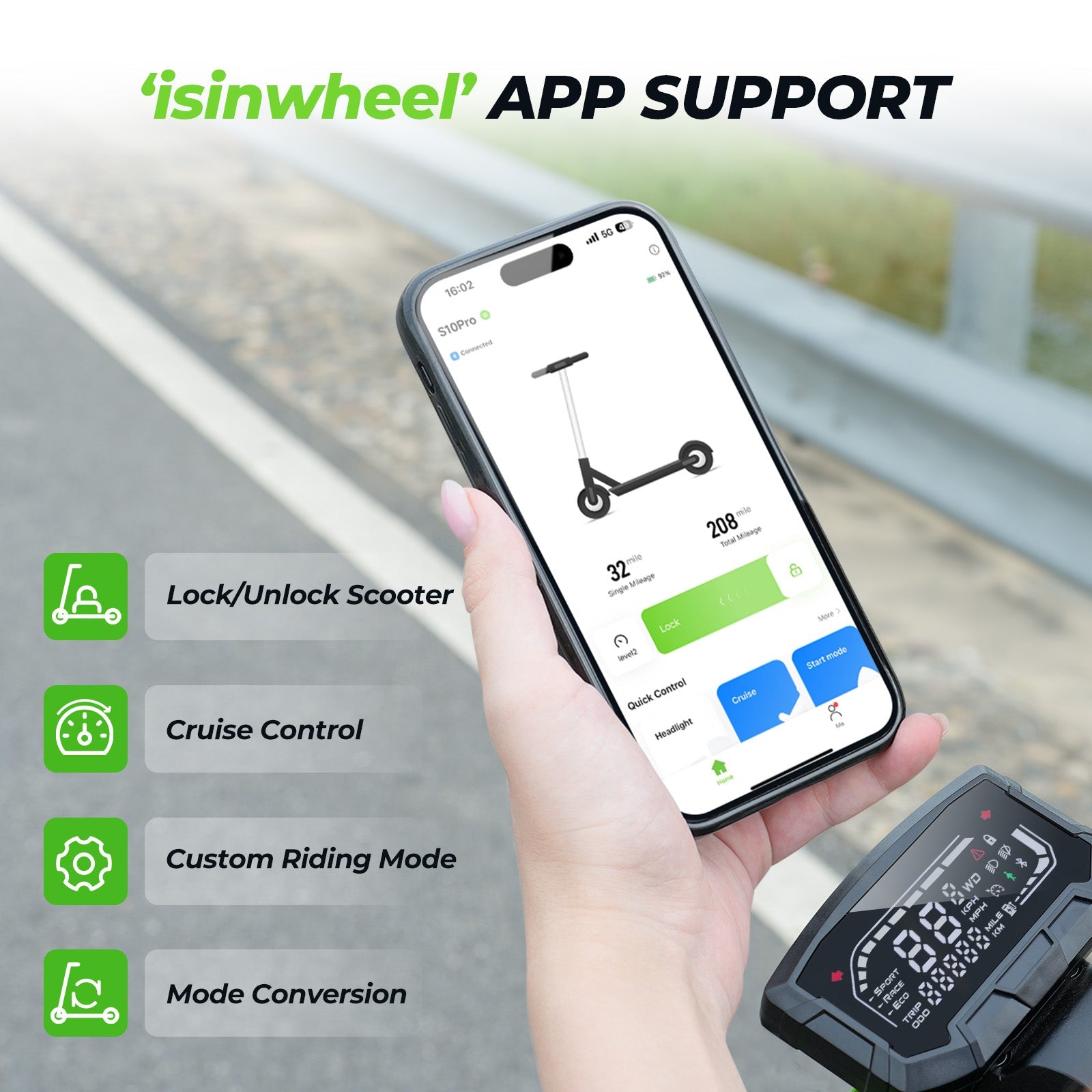 isinwheel S10 Pro 800W Electric Scooter - Your Urban Commuting Companion