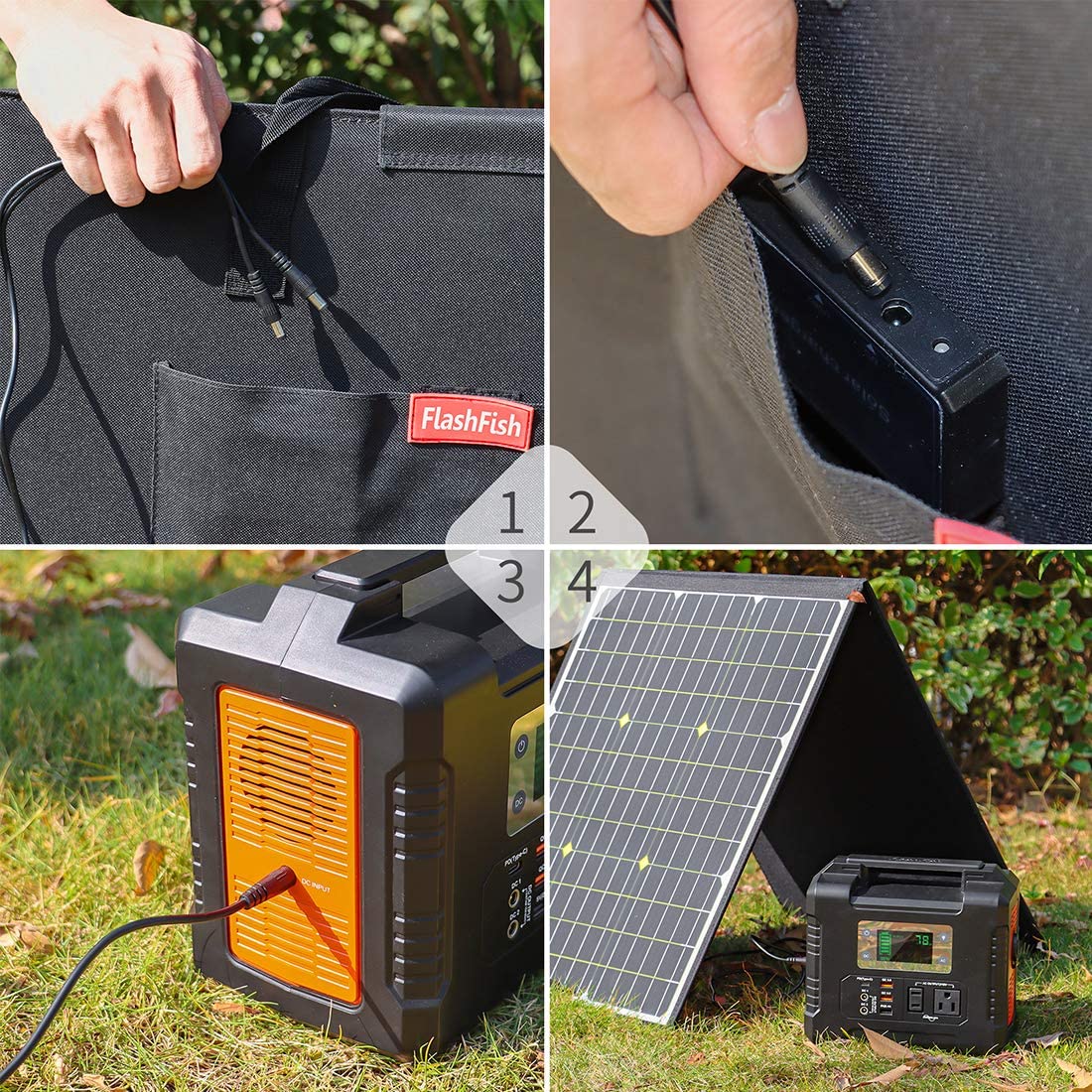 Flashfish 100W 18V Foldable Solar Panel with 5V USB - Your Portable Powerhouse