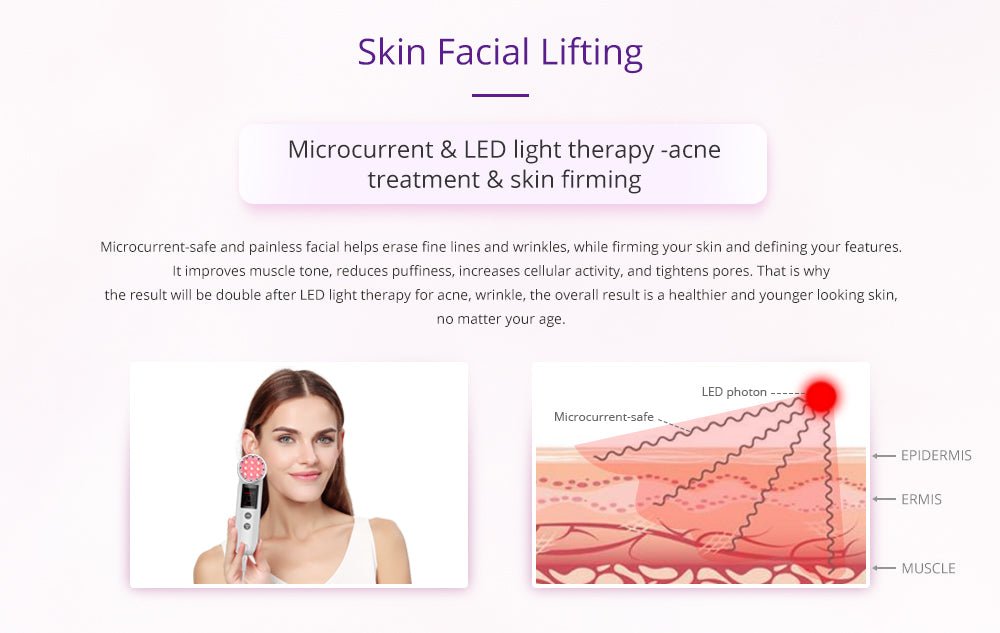 Shape Tactics Photon LED Facial Care Micro Current Beauty Device - Transform Your Skin