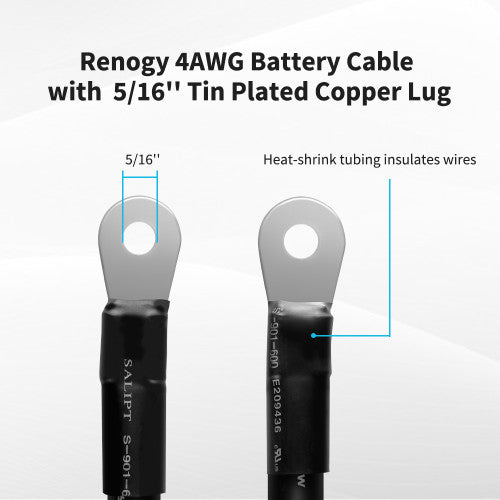 Renogy 16In 4AWG Copper Battery Interconnect Cable - Your Reliable Battery Connection Solution