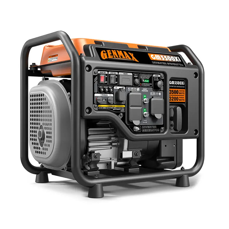 Genmax GM3500Xi Open Frame Gas-Powered Inverter Generator for RVs - 3500 Peak Watts