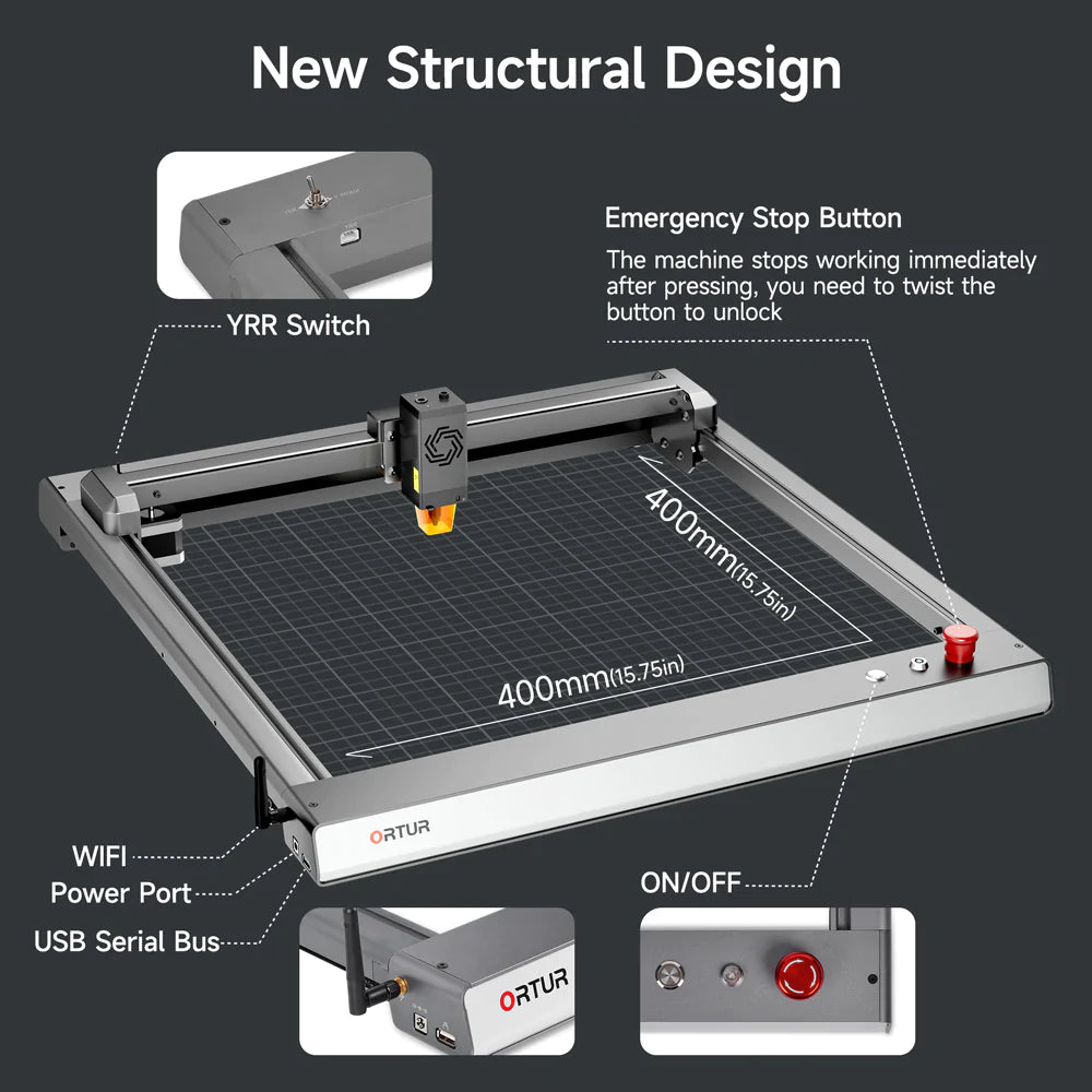Ortur LM3 Professional Laser Engraving & Cutting Machine - 20,000mm/min 10W