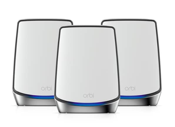 Unleash Blazing Fast 4K/8K Streaming with Orbi Tri-Band WiFi 6 Mesh System (AX6000) - Router + 2 Satellites