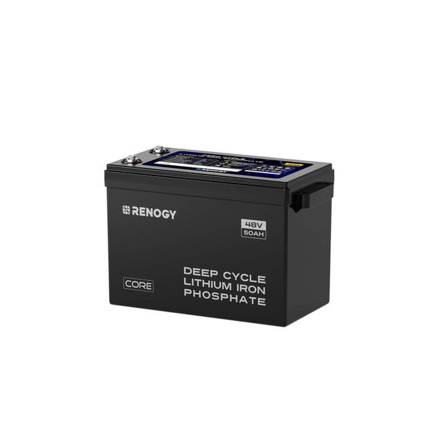 Renogy 48V 50Ah Smart Lithium Iron Phosphate Battery with Self-Heating for Off-Grid Living