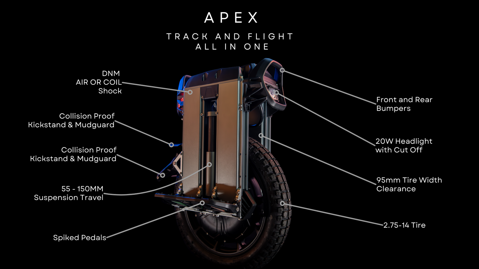 NOSFET Apex - The Ultimate Electric Unicycle for Thrill-Seekers