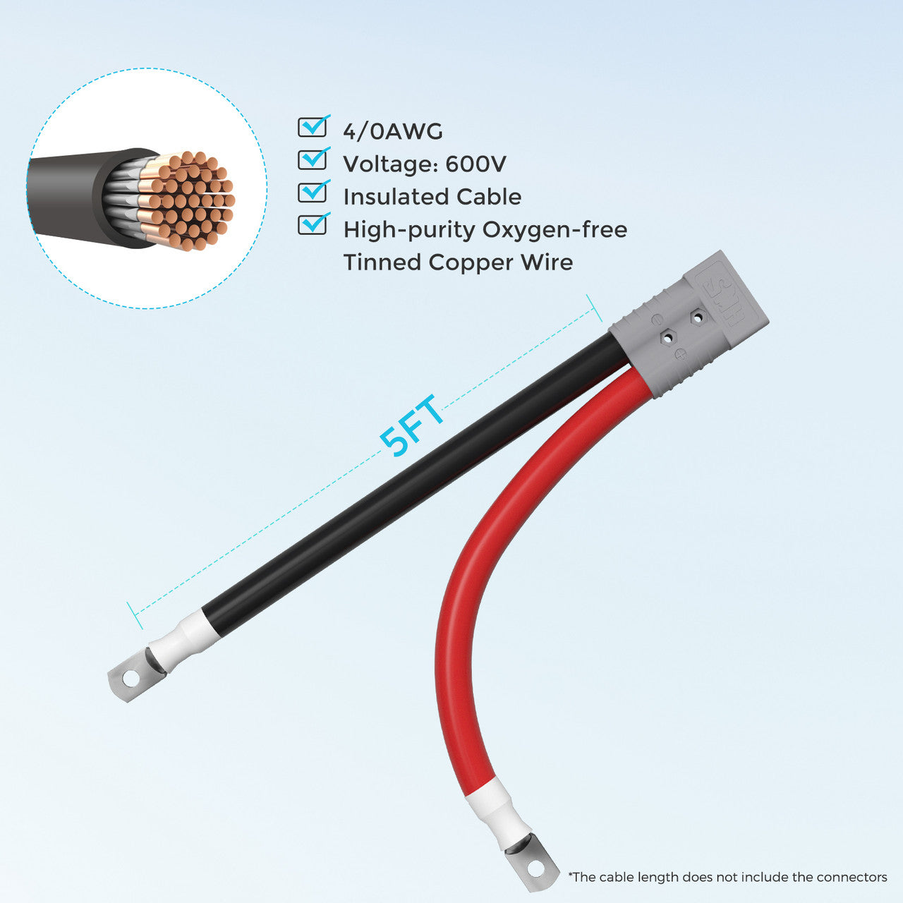 Renogy 5FT High-Performance Anderson Adapter Cable for Seamless Power Integration