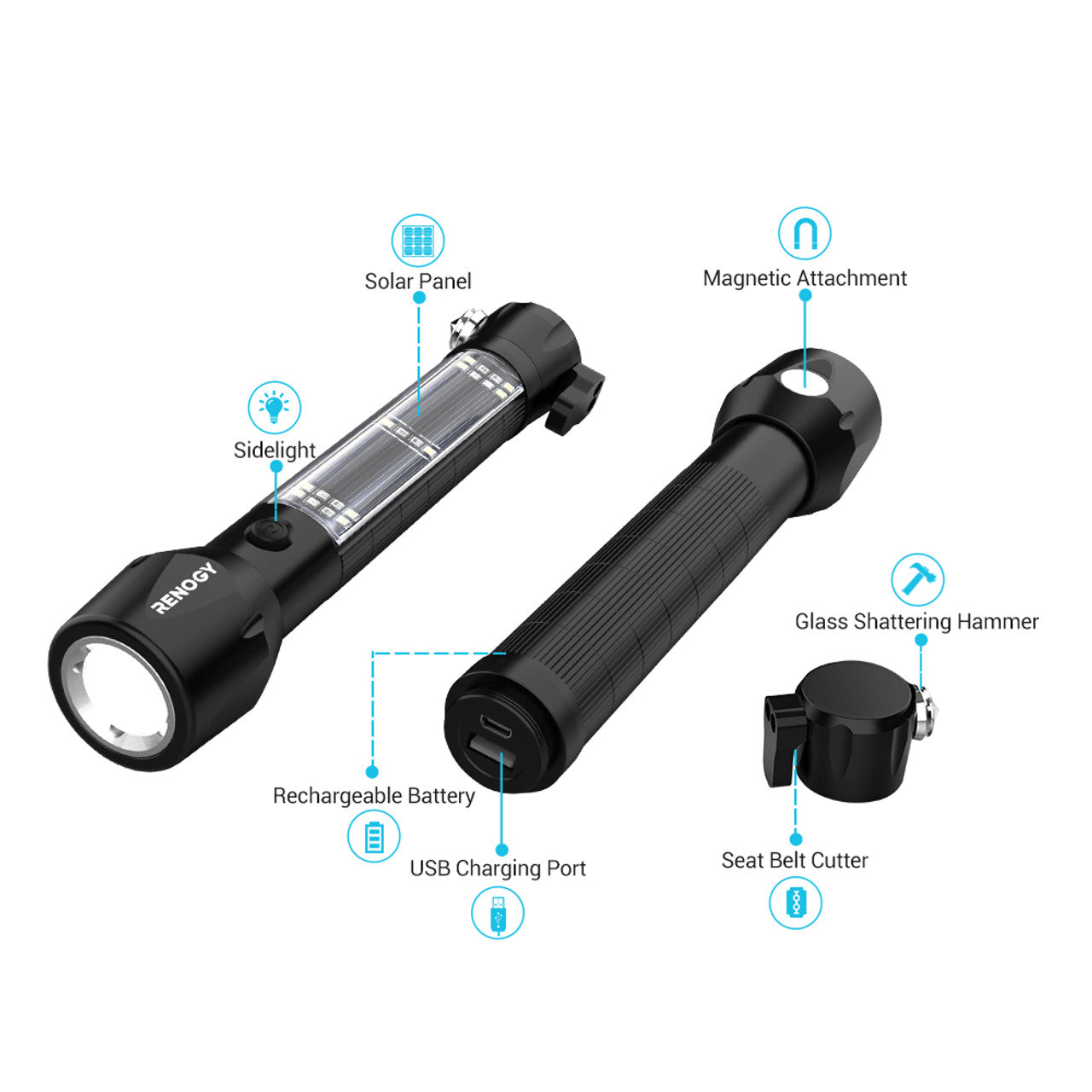 Renogy E.LUMEN 500 Multifunctional Solar-Powered Flashlight