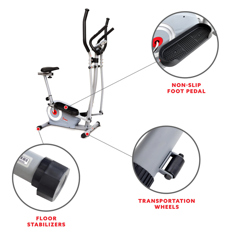 Sunny Health & Fitness Essential Interactive Series Seated Elliptical - Transform Your Workout