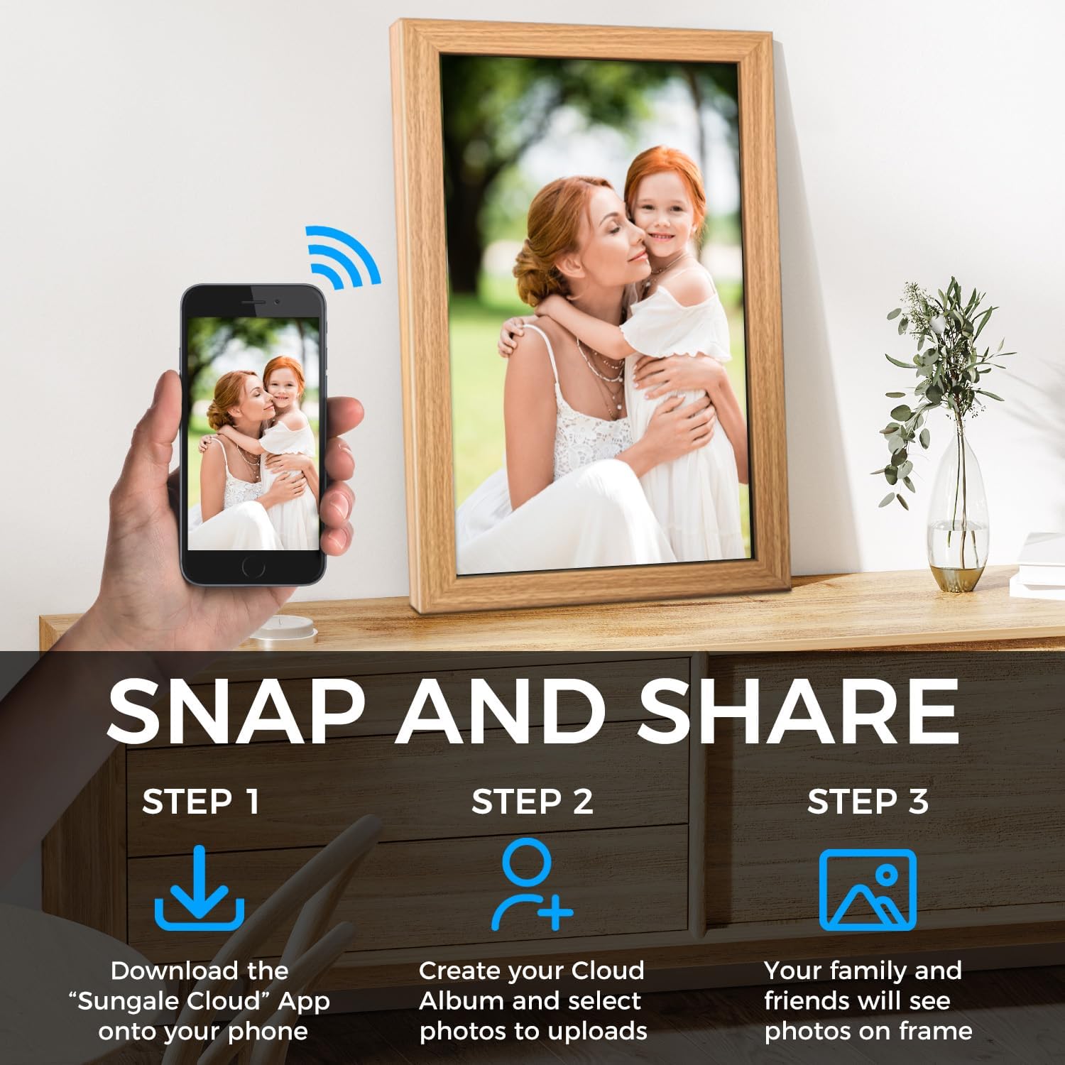 Sungale 21.5" True Cloud Frame: Connect & Cherish Memories