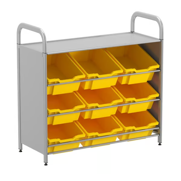 Gratnells Callero Customizable 9-Deep Tilting Tray Starter Unit - Ideal for Classroom Organization