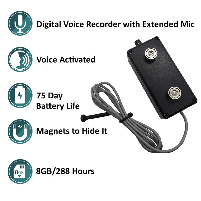 PBN-TEC Black Vox Pro Audio Recorder with 8GB Storage