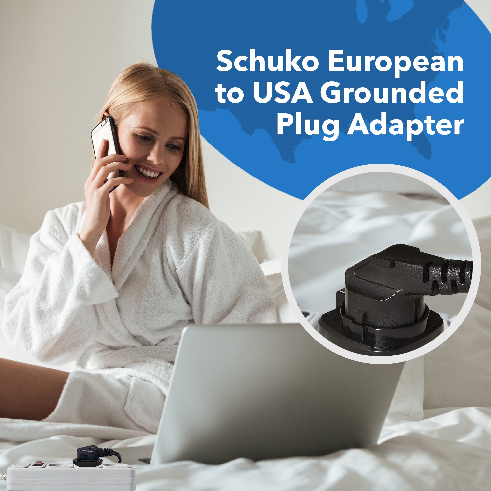 OREI GP-95 European to USA Grounded Plug Adapter - 3 Pack: Your Essential Travel Companion