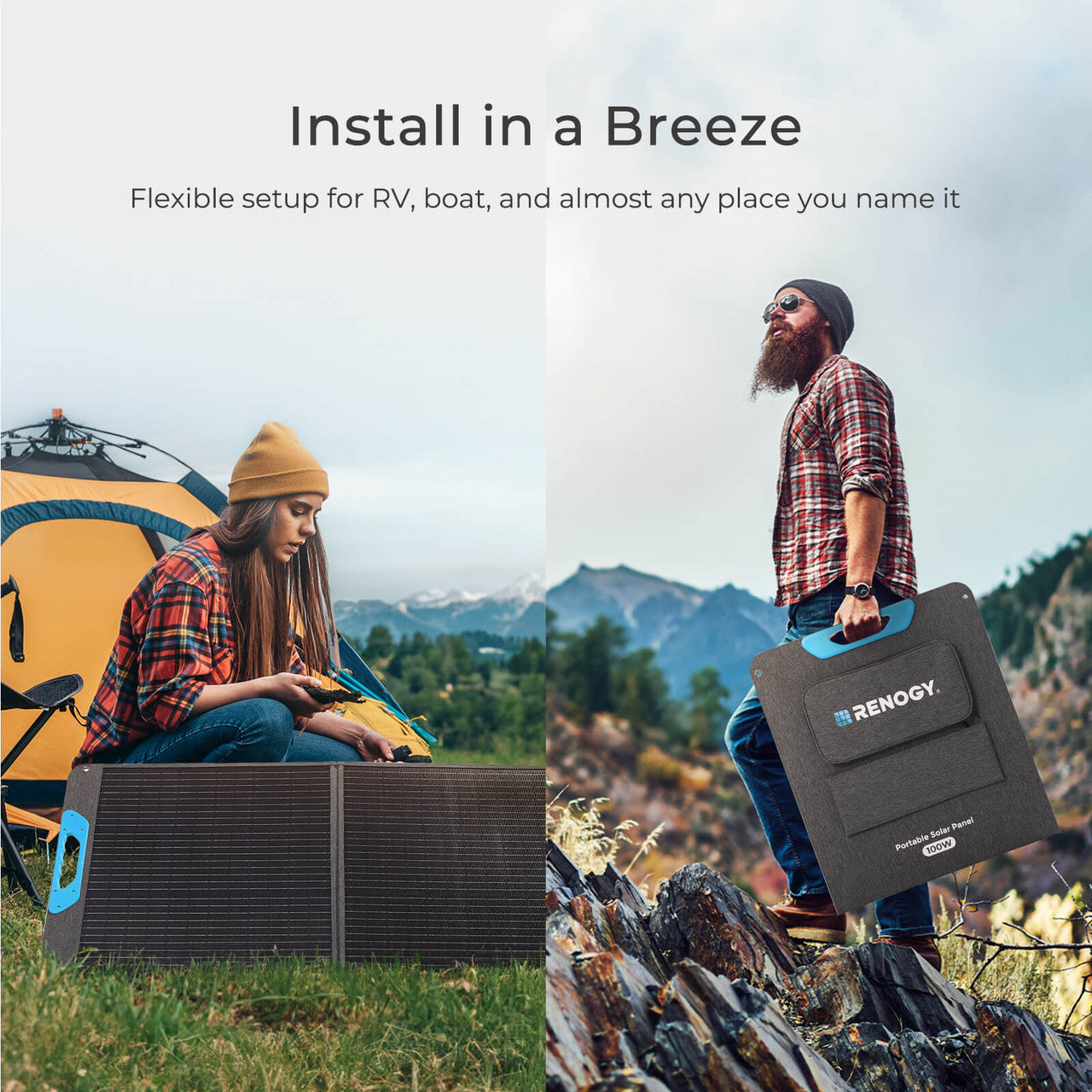 Renogy 100W Ultra-Portable & High-Efficiency Solar Panel