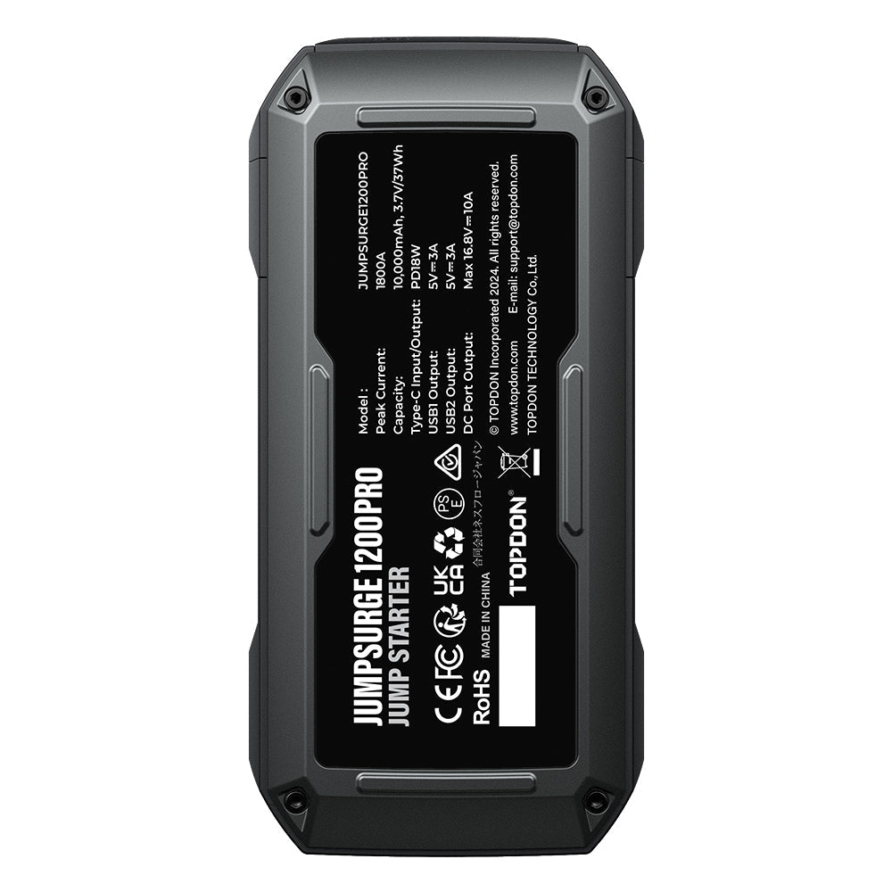 TOPDON JumpSurge1200Pro 1800 Peak Amp Car Battery Jump Starter - Your Roadside Savior
