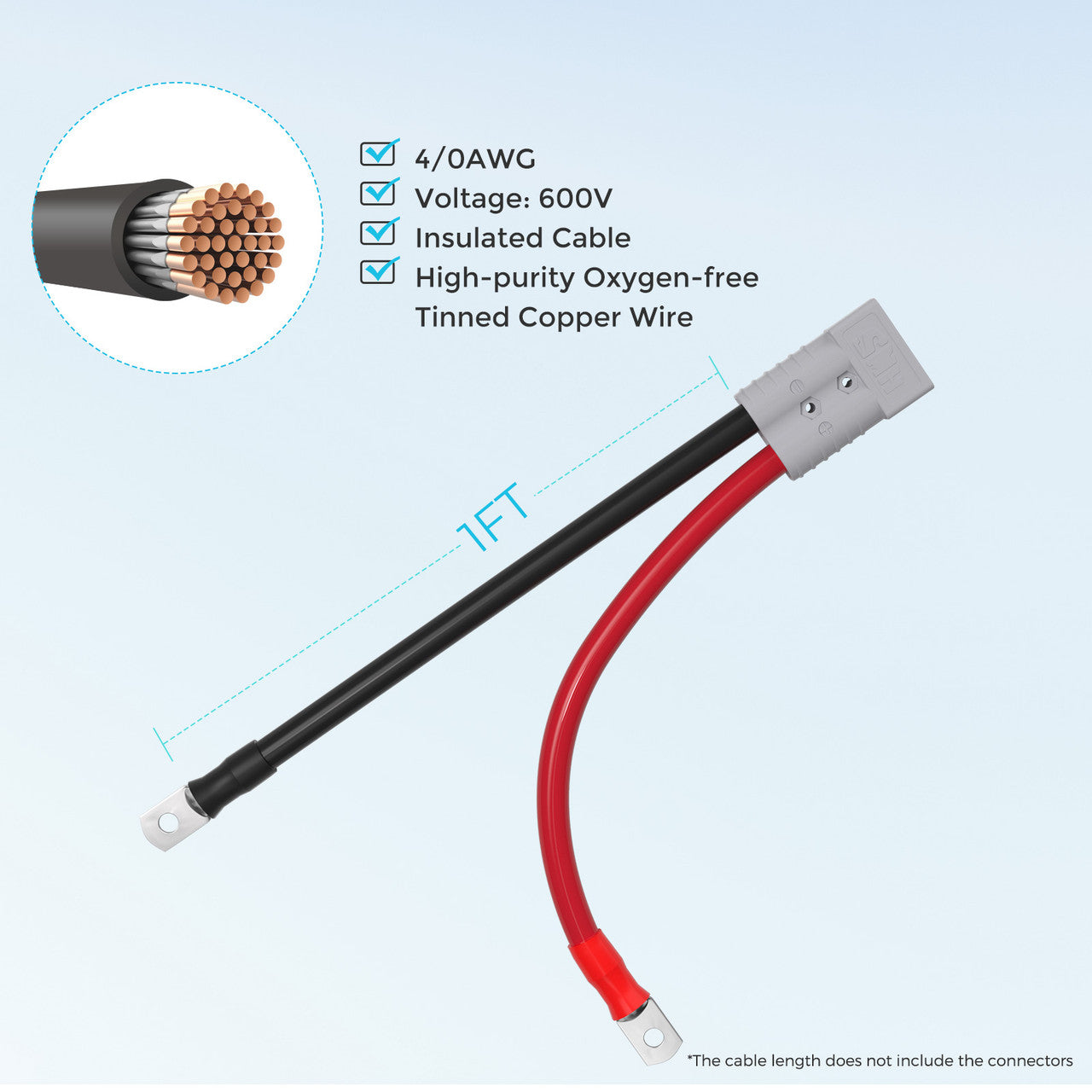 Renogy 1FT High-Performance Anderson Adapter Cable for Optimal Power Connections