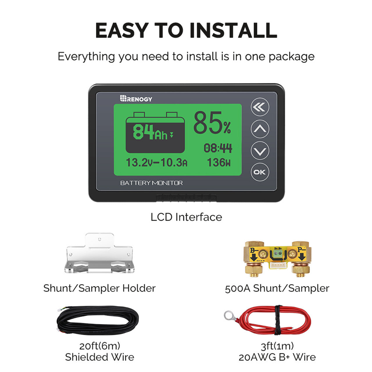 Renogy RBM500 500A Precision Battery Monitor - Your Battery Health Guardian