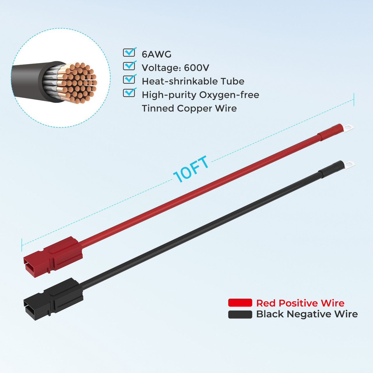 Renogy 10FT 6AWG Anderson Adapter Cable - Your Solar Connection Solution