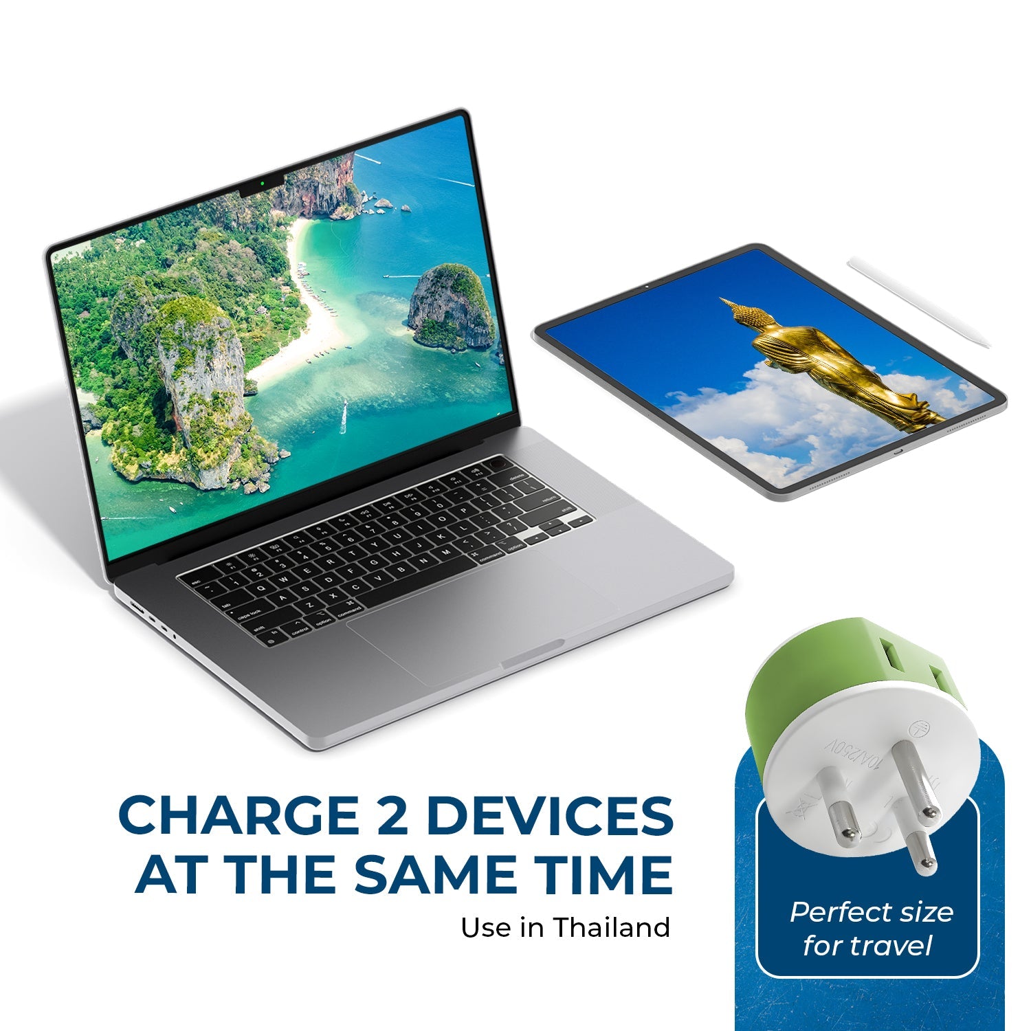 OREI Thailand Travel Adapter - Compact 2-in-1 Type O (US-18)
