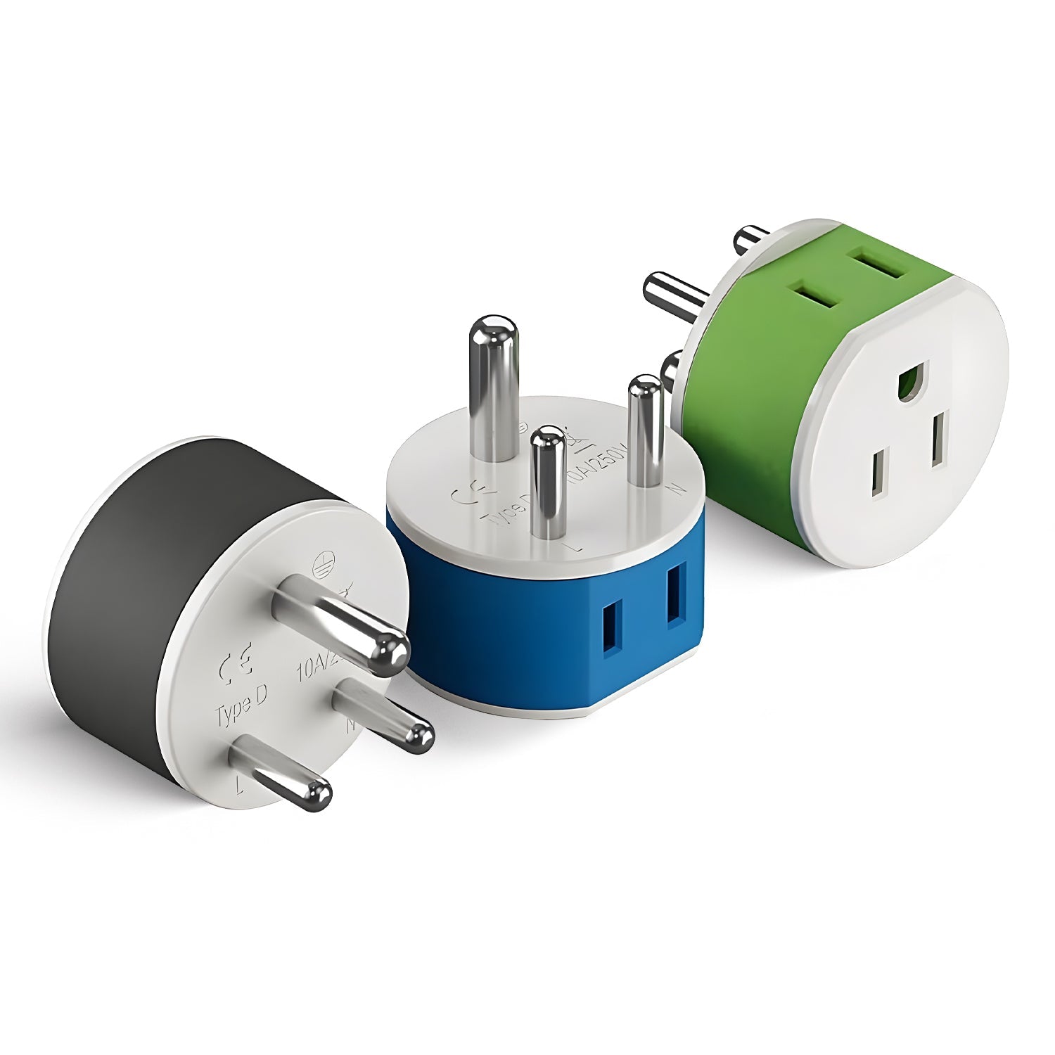 OREI US-10 Dual-Port Travel Adapter for India & Nepal - Compact & Versatile