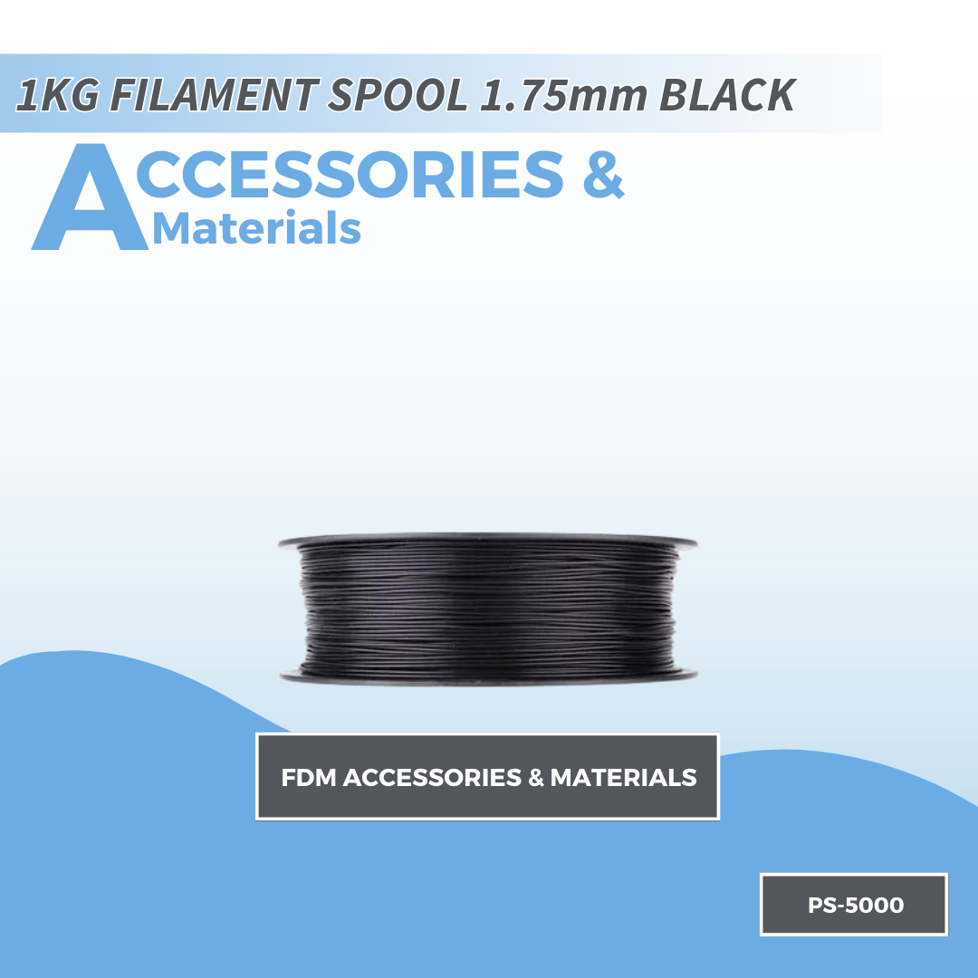 PicoSTEM 1KG 1.75mm Black PLA+ Filament Spool - Keep Your 3D Printer Running Smoothly!