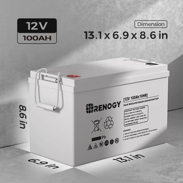 Renogy 12V 100Ah AGM Deep Cycle Battery - Your Reliable Off-Grid & RV Power Solution