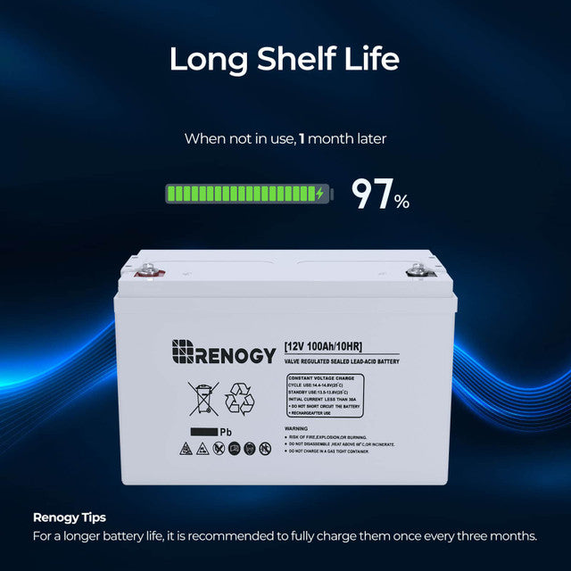 Renogy 12V 100Ah AGM Deep Cycle Battery - Your Reliable Off-Grid & RV Power Solution