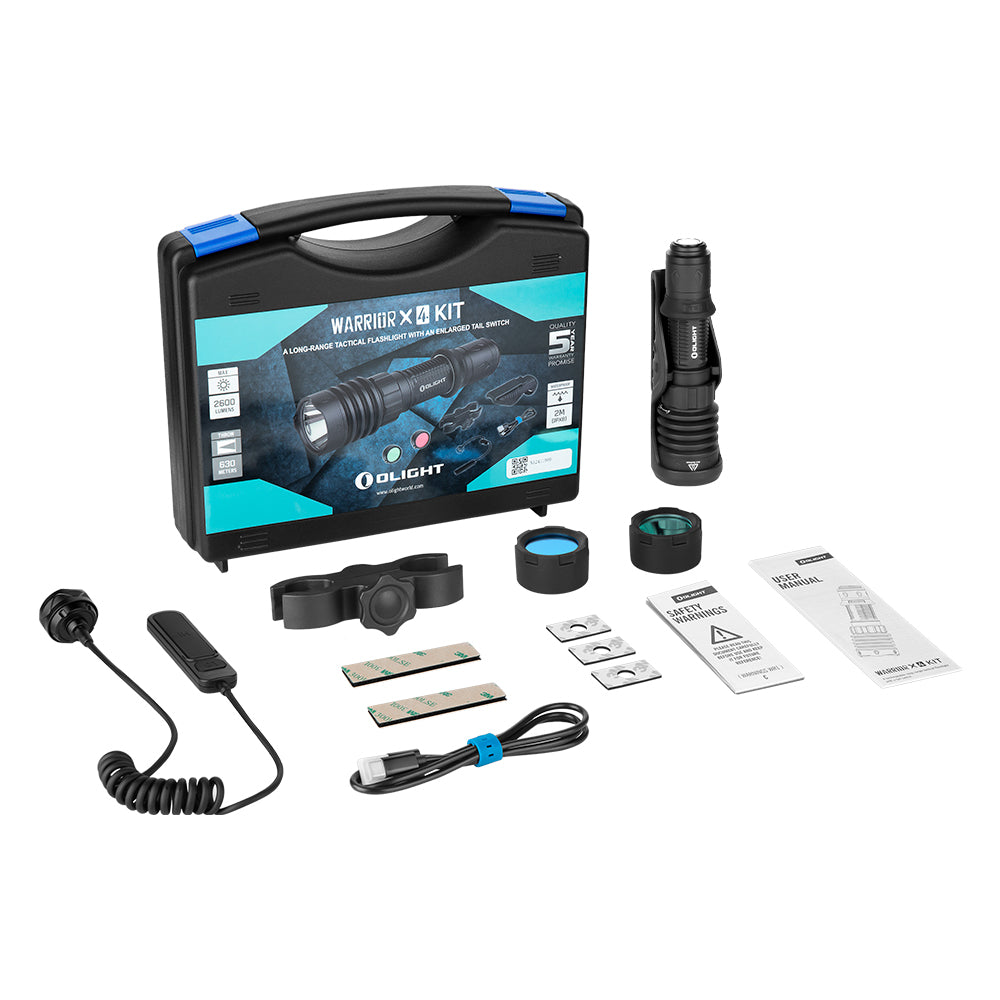 Olight Warrior X4 Kit - Your Ultimate Tactical Flashlight (Matte Black)